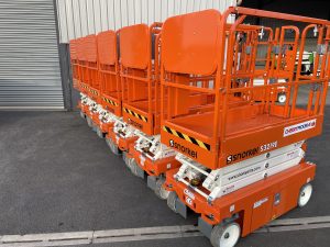snorkel cherry picker lined up